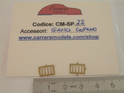 CM-SP22 set 8 pz ganci cofano in fotoincisione tipo abarth - scala 1:43